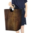 thumbnail image 4 of Yayeee Freestanding Laundry Hamper with Handle Collapsible Large Storage Basket for Clothes, Wood Grain, 4 of 7