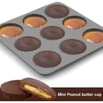 thumbnail image 3 of ORUYROP (3PCS) 9 Cup Bite Size Chocolate Almond Peanut Butter Cup Mold/Fat Bombs Snack Baking Pan/Mini Silicone Cookie Candy Mold for Brownie, Jello, Truffle, 3 of 7