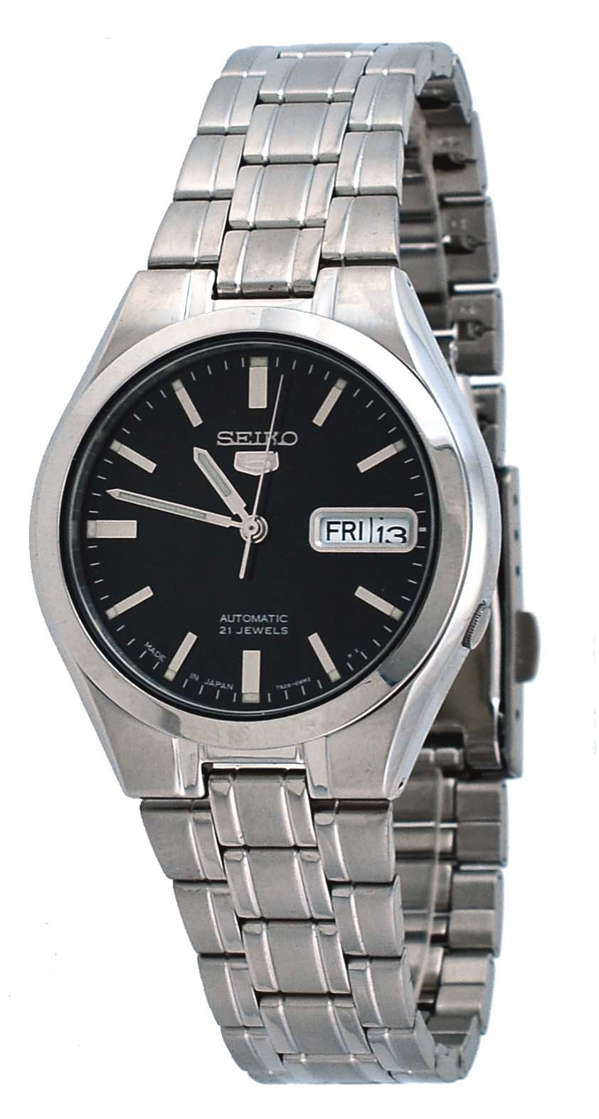 Seiko 5 SNKG13J1 Men's Made in Japan Stainless Steel Black Dial Automatic  Watch