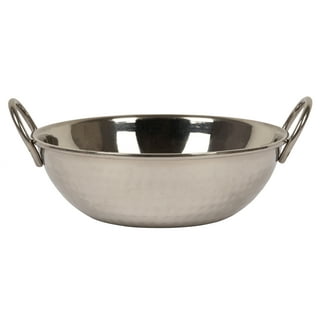 Incredia Stainless Steel Kadai with Handle 1250 Ml, Silver- Heavy Bottom  Hammered Cookware, Kitchen Kadhai for Cooking/Deep Frying