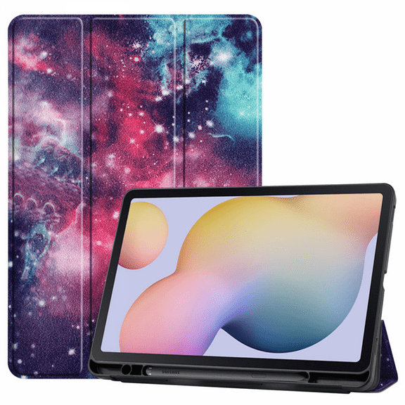 For Samsung Galaxy Tab S7/Tab S7 Tablet Sleeve 11", Premium Leather Slim and Lightweight with Auto Sleep/Wake Hard Tri-Fold Stand Cover (SM-T870/T875) Starry Sky