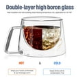 thumbnail image 3 of Double Glass Coffee Mug Thickened Borosilicate Insulated Glass Clear Coffee Mug Milk Mug Set of 2 - 6.8 oz, 3 of 8