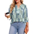 thumbnail image 4 of Fantaslook 3/4 Sleeve Plus Size Tops for Women Henley Neck Button Blouses Dressy Floral Tunic Work Shirts L-5XL, 4 of 9