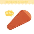 thumbnail image 3 of Uxcell 10 Pack Scissors Sheath, 2.9" x 1.5" Scissors Cover Protector PU Leather Portable Collect Bags for Eyebrow Trimming Beauty Tool Protection, Orange, 3 of 7