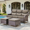 thumbnail image 3 of Bellefurn Luxury 73" Outdoor Patio High Back Sofa,Rattan Oversized 3-Seater Couch with 6-Inch Thick Cushions,Patio Furniture Sofa Set for Porch,Poolside,Deck,and Yard, 3 of 11