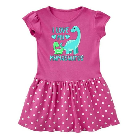 

Inktastic I Love My Mamasaurus Cute Brontosaurus Family Gift Toddler Girl Dress