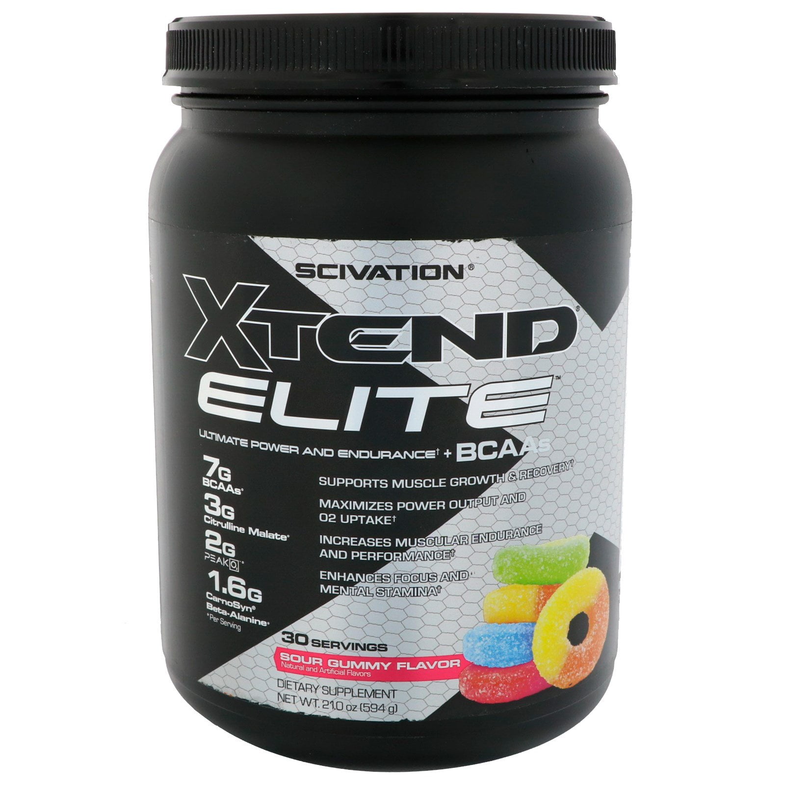 Scivation Xtend Elite BCAAs Sour Gummy Flavor 1 3 lbs 594 g