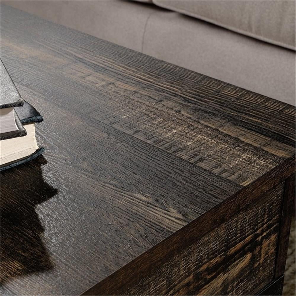 Pemberley Row Engineered Wood and Metal Carbon Oak Coffee Table Rectangular Lift-Top 41.30" x 22.32" x 18.59"