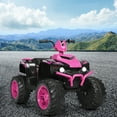 thumbnail image 3 of Gymax 12V Electric Kids Ride On Car ATV 4-Wheeler Quad w/ Music LED Light Pink, 3 of 9