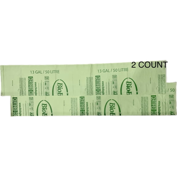 13 gallon compostable BioBag brand trash bags - 2 count