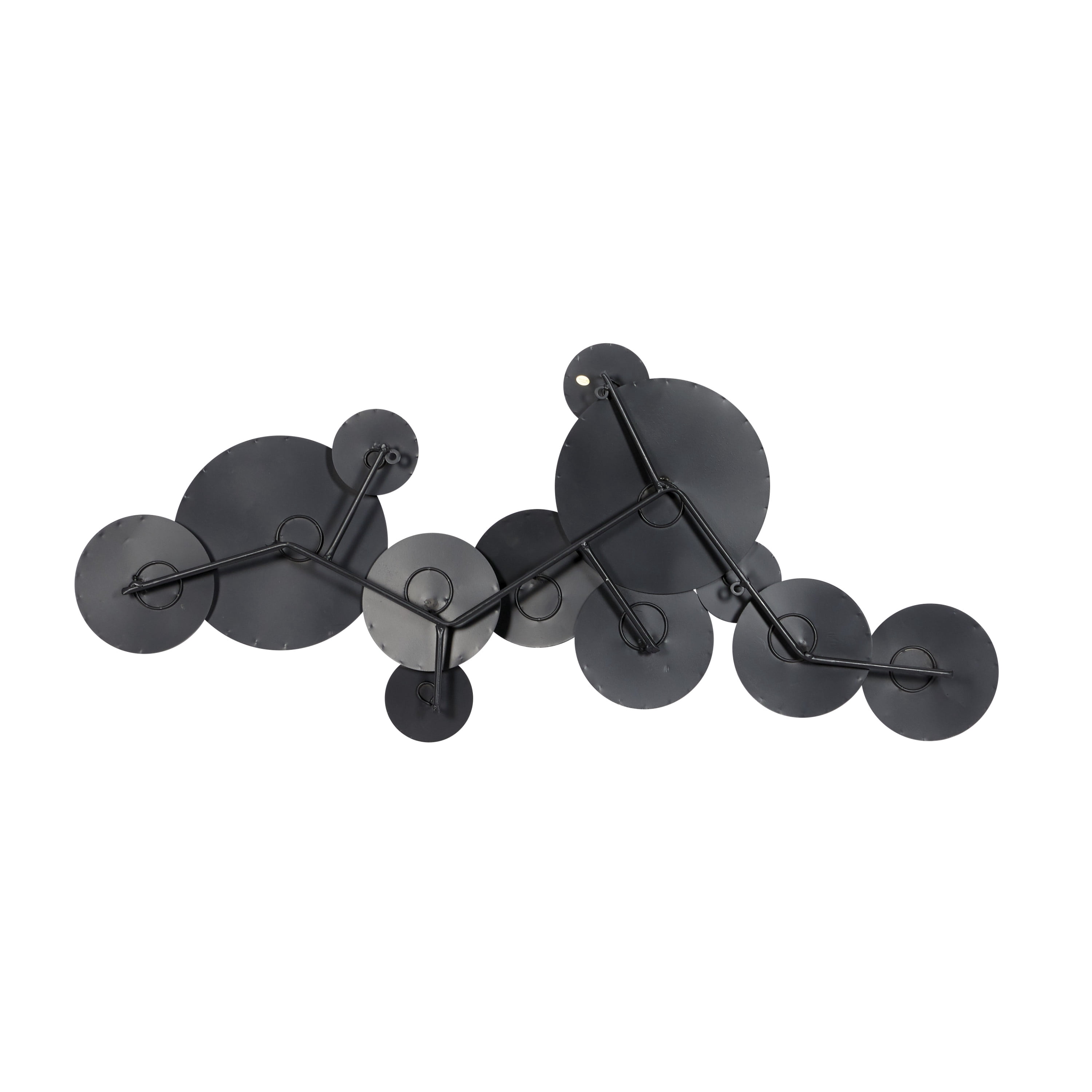 DecMode Black Metal Plate Wall Decor with Gold Accents