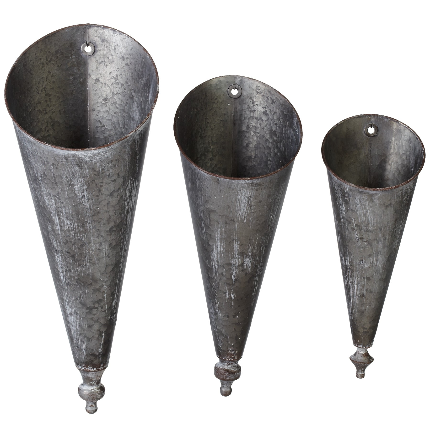 CBK Metal 3 Piece Set Cone Stem Wall Vase 163195