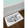 thumbnail image 2 of Sloth Bath Mat, Sloth Figure with Artistic Ornamental Details Tropical Animal in Ethnic Tribal Style, Non-Slip Plush Mat Bathroom Kitchen Laundry Room Decor, 29.5 X 17.5 Inches, Black White, Ambesonne, 2 of 2
