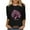 Black, variant on Womens 3/4 Sleeve Crew Neck Breast Cancer Awareness Shirts Pink Ribbon Graphics Pullover Tops for Breast Cancer Gifts