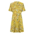 thumbnail image 6 of Tnhcen Women's Summer Floral Print V - Neck Short Sleeve Wrap Dress with High Slit Stretchy Casual Beach Bodycon Dress for Women Sizes S - 2XL, 6 of 7