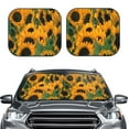 thumbnail image 2 of Xecao Sunflowers 7 for Foldable Car Sun Shades (2-Pack) offer sun protection with an easy-fold design for convenient windshield shading., 2 of 7