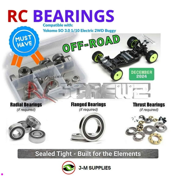 RCScrewZ Rubber Shielded Bearings yok066r for Yokomo SO 3.0 1/10 Electric 2WD Buggy | SET