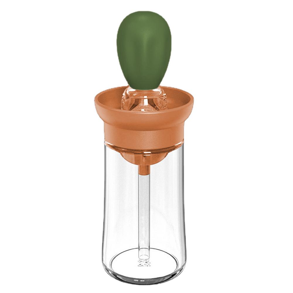 Careslong Kitchen Oil Bottle Silicone Glass Oil Container with Brush