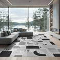 thumbnail image 2 of ODIKA 8'x10' Black Gray Modern Geometric Abstract Washable Area Rug Contemporary Minimalist Scandinavian Design for Living Room, Under Sectional, Family , Durable, Non-Slip, 2 of 7