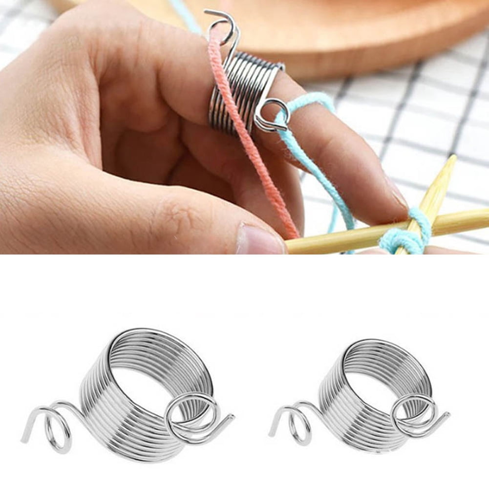 10 Anneaux Guide-fil Pour Tricot - Anneaux Réglables En Métal Pour Doigt, Tension Du Fil Et Tricot Plus Rapide - 8