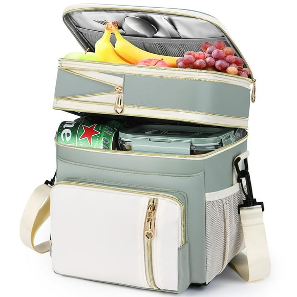Lunch Box BAGNN - Bolsa de almuerzo para mujer y hombre, aislante, 16 L, color verde oliva