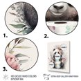 thumbnail image 3 of Designart Panda With Roll Of Toilet Paper And Flowers Canvas Wall Art, 3 of 5