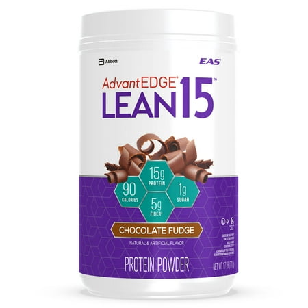 Ribose 100 Grams Powder - EAS AdvantEDGE Lean15 Protein Shake Powder, 15 grams of Protein, Chocolate Fudge, 1.7 lb