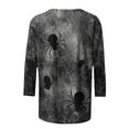 thumbnail image 6 of VKOYWKM Halloween Shirts for Women 3/4 Sleeve Funny Spiderweb Graphic T Shirt Crew Neck Loose Tunic Tops Halloween Spooky Print Tees, 6 of 6