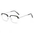 thumbnail image 5 of Gafas de lectura de moda de metal anti-luz azul, gafas de hombre con marco simple, marco medio retro, espejo plano que cambia de color, 5 of 5