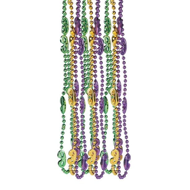 Mardi Gras Mask Beads Jewelry 12 Pieces