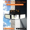 Solar Motion Sensor Lights Outdoor, 3 Heads Security Lights Solar