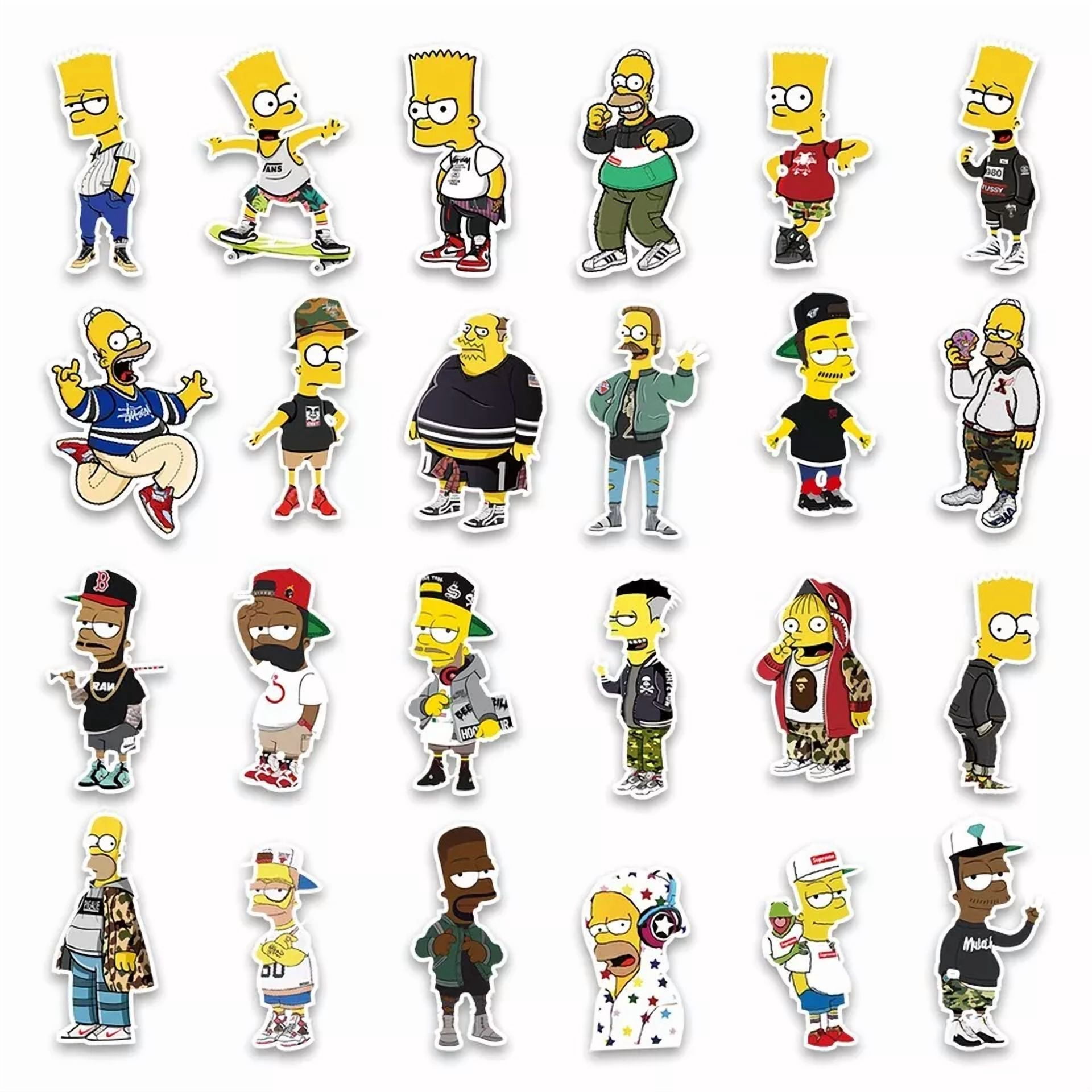 BUTTERFLY- 50Pcs Waterproof Vinyl Stickers The Simpsons Luggage Phone Laptop Window Fridge