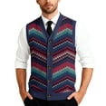 thumbnail image 2 of Mens Argyle Sweater Vests V Neck Sleeveless Cardigan Vest Knitwear Purple 3XL, 2 of 7