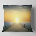 thumbnail image 2 of Designart Ocean Sunset with Pier - Seascape Throw Pillow - 16x16, 2 of 5