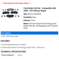 thumbnail image 2 of Front Brake Pad Set - Compatible with 2008 - 2013 Nissan Rogue 2009 2010 2011 2012, 2 of 2