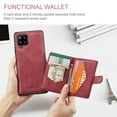 thumbnail image 4 of For Samsung Galaxy A12 Case 5G, Wallet with Detachable Magnetic Card Pockets,fit Car Mount, 2 in 1 Durable PU Leather Money Card Sleeve Kickstand Shockproof Protection Back Flip Cover - Red, 4 of 8