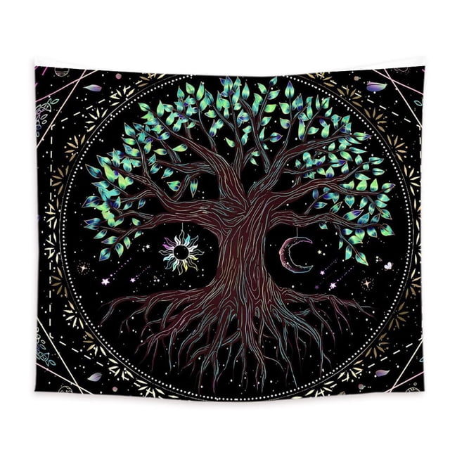 Tapestry Tree Of Life para pared, 150 x 150 cm, microtela de fibra