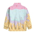 thumbnail image 5 of Uourmeti Ice Cream Axolotl Zipper Sweatshirt for Girls Teens Quarter Zip Up Sweatshirts Fall Winter Pullover Trendy Soft Casual Loose Top 5-14 Years Size 11-12, 5 of 7