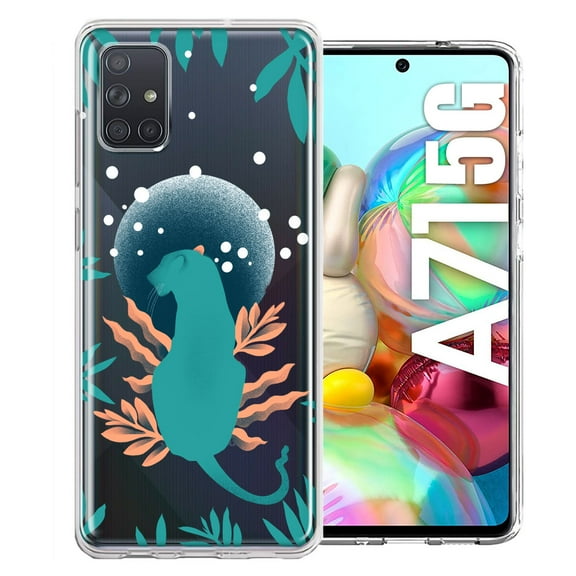MUNDAZE for Samsung Galaxy A71 4G Moon Green Jaguar Design Double Layer Phone Case Cover