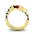thumbnail image 4 of 1.20 Carat Natural Diamond Garnet & Blue Sapphire Gemstone Stylish Anniversary Ring for her Solid 18K Yellow Gold Size 11 by Diamond-Capitals, 4 of 8