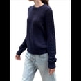 thumbnail image 2 of Suéteres de Cuello Redondo para Mujer, de Punto , Suaves, Informales, Modernos, Clásicos, de Larga, para Otoño. Azul Marino M, 2 of 7
