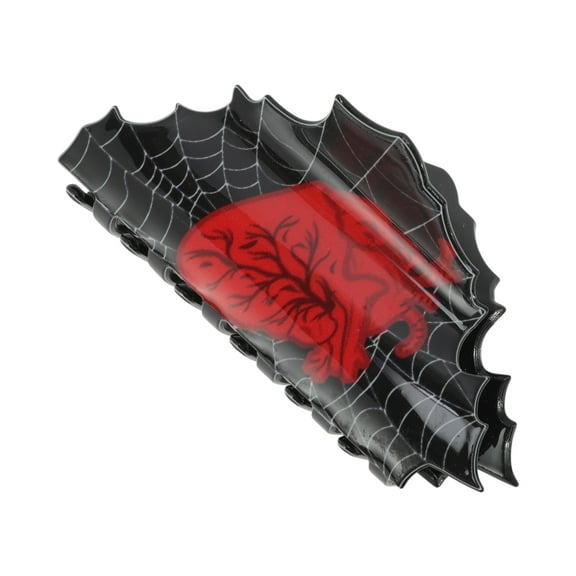 Unique Bargains 1 Pc Claw Clip Cute Halloween Spiderweb Heart Design Hair Clip Red Black