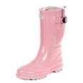 forever young women's pink rubber 11inch midcalf rain boots