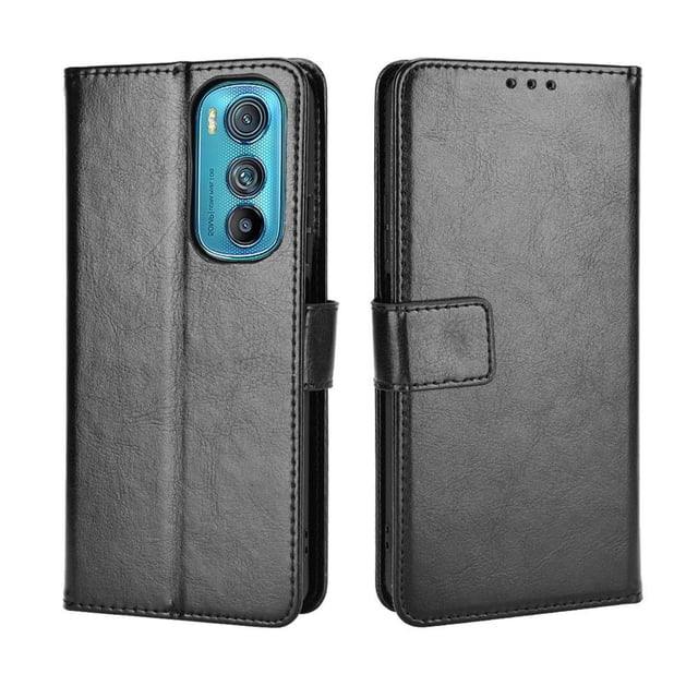 Funda tipo libro para Motorola Edge 30, cartera todo‑en‑uno, funda multifuncional con tarjetero y correa de muñeca desmontable