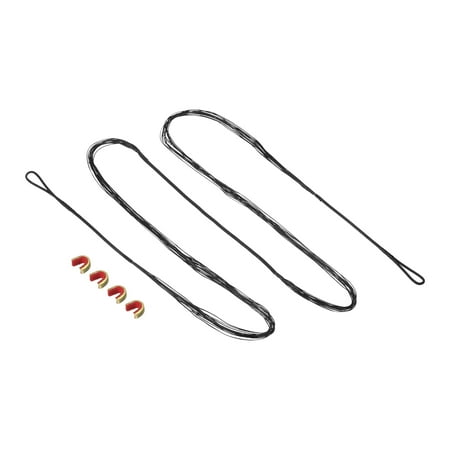 Uxcell 14 Strands Bow String Replacement with 4 Nock Points for AMO 60 Recurve Bow Traditional Longbow Black