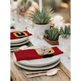 thumbnail image 6 of Christmas Santa Cloth Napkins Washable Set of 4, Black Golden Belt Red Backdrop Reusable Dinner Table Napkins Cloth Bulk for Weddings Kitchen Restaurants Hotel Events Parties 20 x 20 Inch, 6 of 9