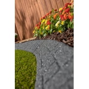 GroundSmart Curb Landscape Edging, 4 Gray Rubber Garden Edging Border, 4 pack