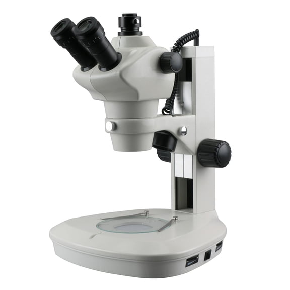 AmScope 8X-50X Track Stand Zoom Stereo Microscope with 2 LED Lights & 720p Wi-Fi Camera New