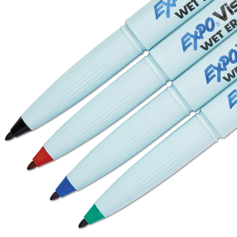 Vis-a-Vis Wet Erase Marker, Fine Bullet Tip, Assorted Colors, 4/Set Vis-a-Vis Wet Erase Marker, Fine Bullet Tip, Assorted Colors, 4/Set