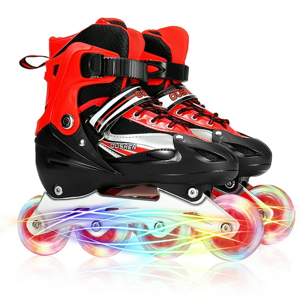 3 Size kids Adjustable Inline Skates with Light up Wheels, Outdoor